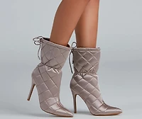 Quilted Beauty Scrunch Stiletto Booties