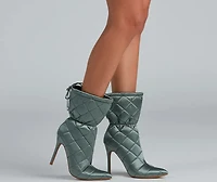 Quilted Beauty Scrunch Stiletto Booties