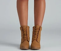 Trendy Moment Lace-Up Booties