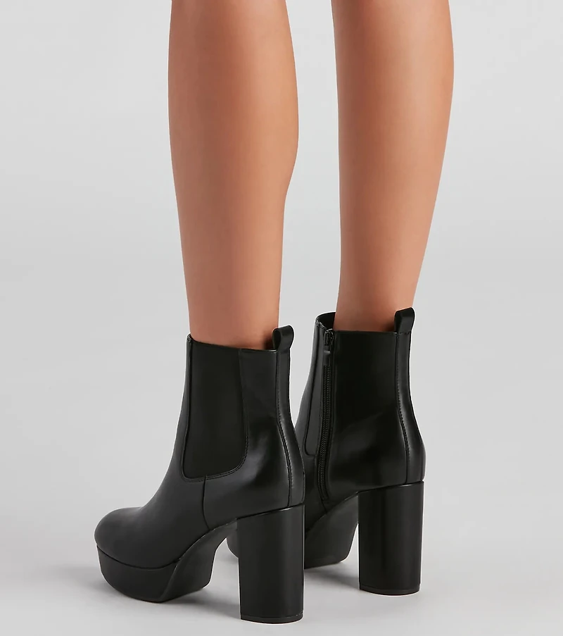 The Details Faux Leather Platform Booties