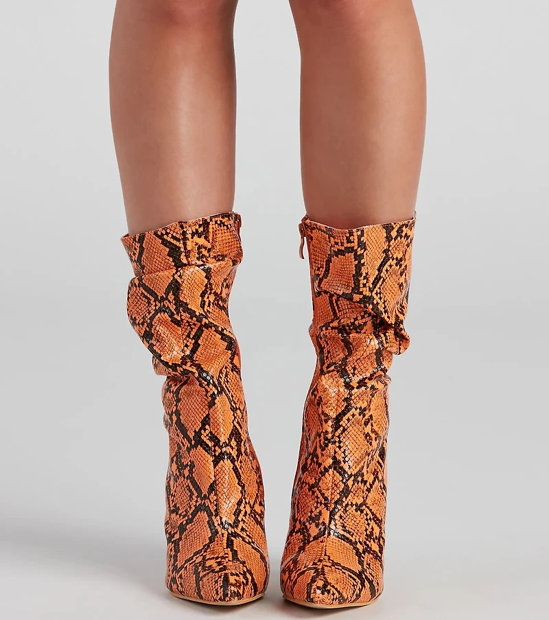 Killer Looks Faux Leather Snake Booties