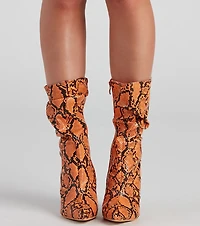 Killer Looks Faux Leather Snake Booties