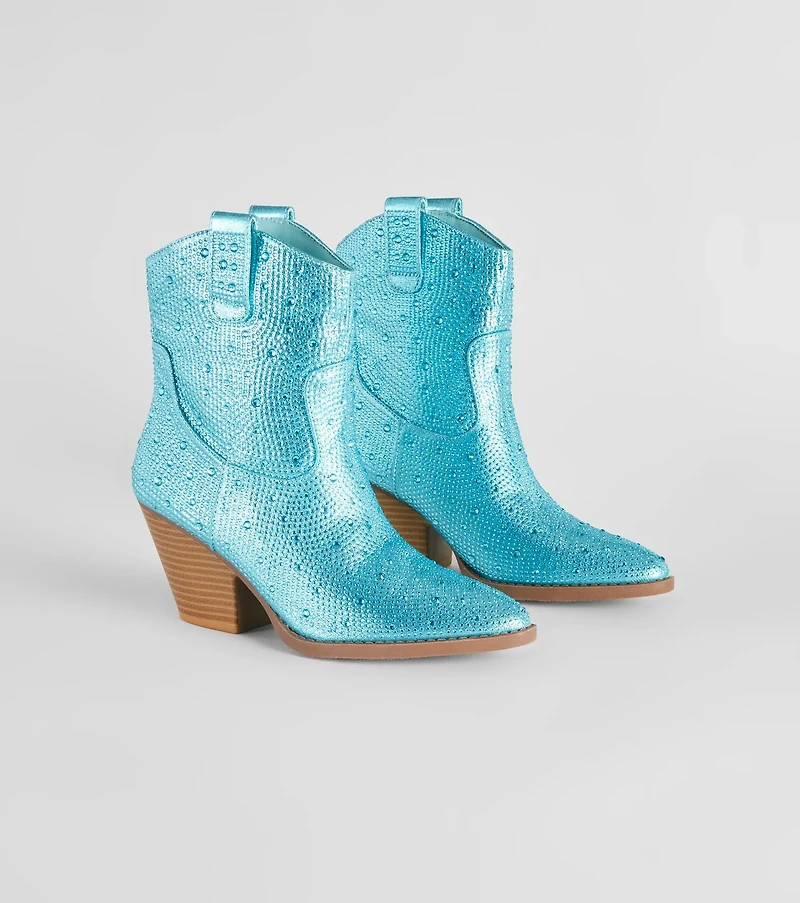Glitzy Rhinestone Western Booties