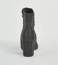Glamorous Era Iridescent Rhinestone Booties