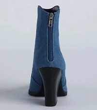Country Nights Denim Western Booties