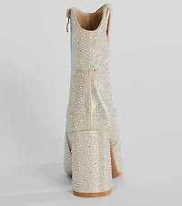 Fabulous Star Rhinestone Metallic Western Booties