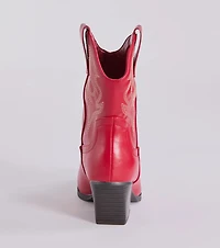 Pay A Visit Western Faux Leather Booties