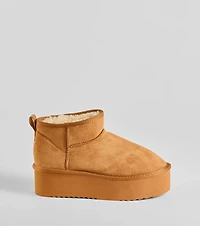 Cozy Feels Faux Sherpa Lined Platform Booties