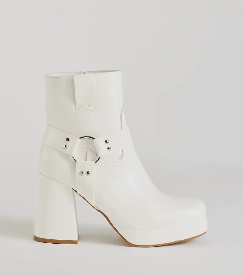 Hot Girl Walk Moto Block Heel Platform Booties