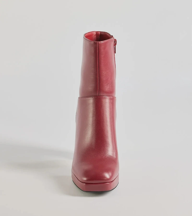 Amp It Up Faux Leather Platform Boots