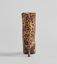 Fierce Strut Leopard Print Stiletto Booties