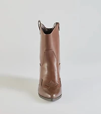 Edgy-Chic Faux Leather Western Booties