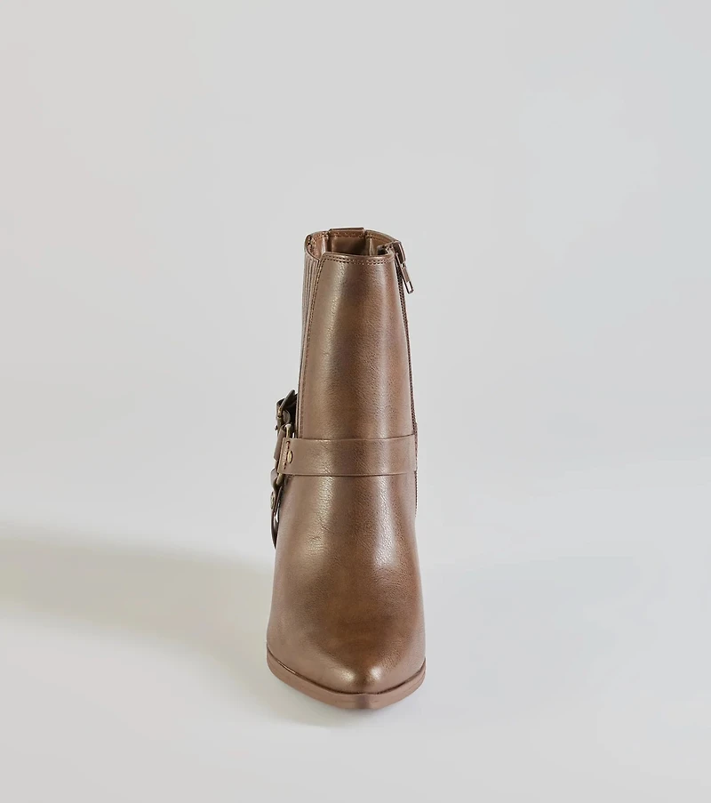 Sleek Strut Moto Western Ankle Booties