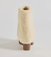 Cozy Vibes Faux Sherpa Foldover Booties