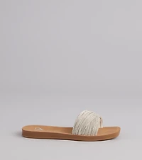 Shimmer Steps Rhinestone Slide Sandals