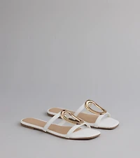 Chic And Sleek Square Strappy Flat Sandals