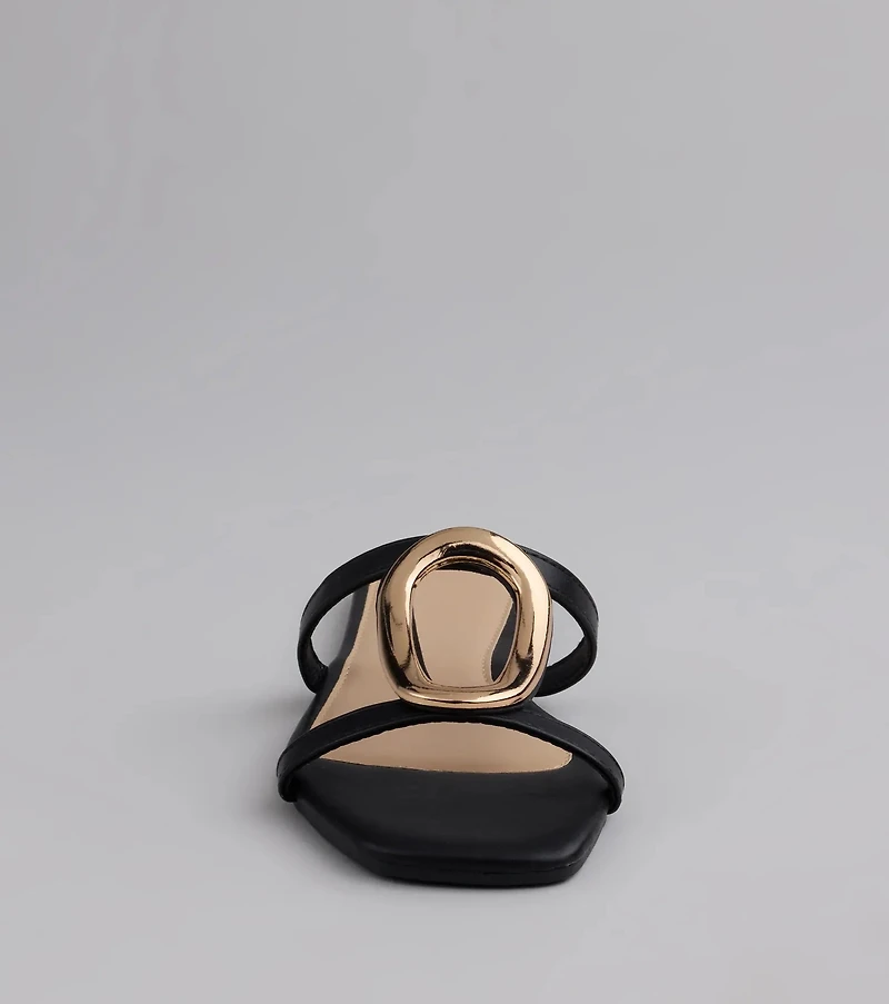 Chic And Sleek Square Strappy Flat Sandals