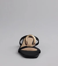 Chic And Sleek Square Strappy Flat Sandals