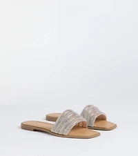Always Shine Rhinestone Strappy Flat Sandals