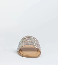 Always Shine Rhinestone Strappy Flat Sandals