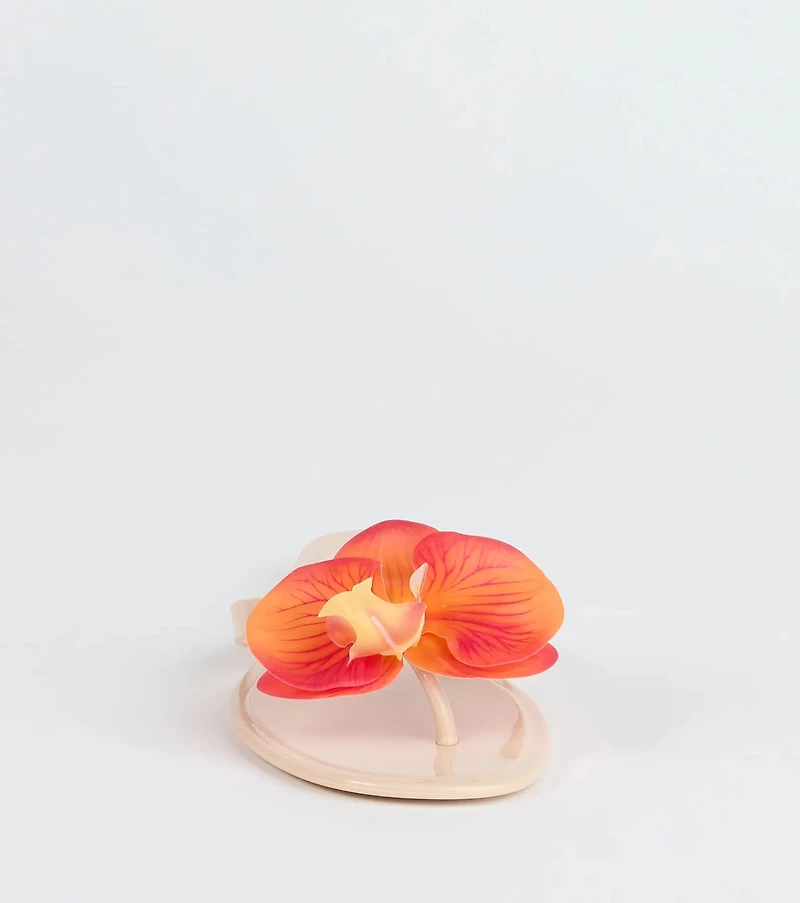 On Vacay Flower Strap Jelly Sandals