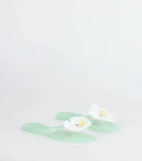On Vacay Flower Strap Jelly Sandals