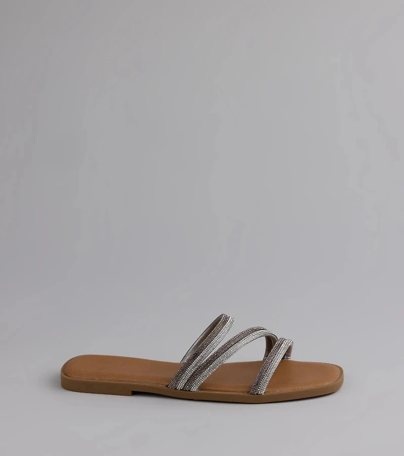 Sparkling Delight Rhinestone Strappy Sandals