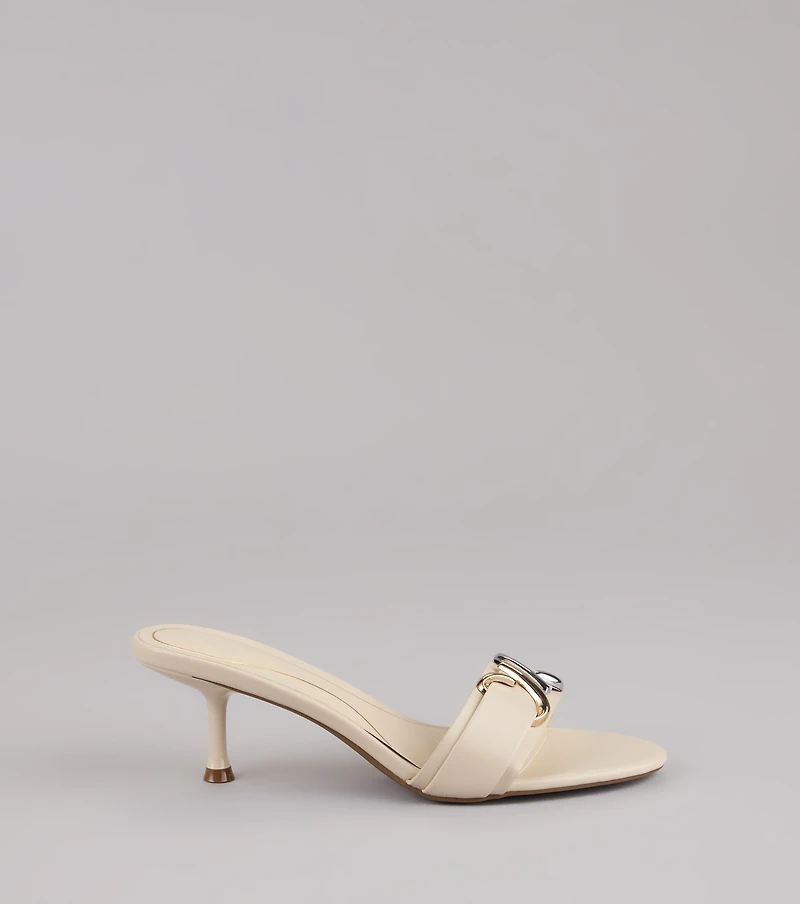 Double Take Hardware Kitten Mules
