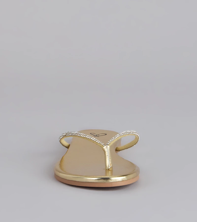 Sparkly Rhinestone Thong Sandals