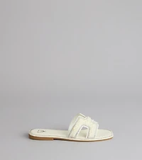 I Do Glam Faux Pearl Rhinestone Sandals