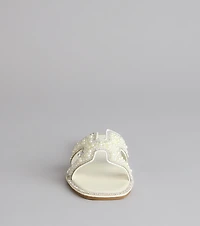 I Do Glam Faux Pearl Rhinestone Sandals