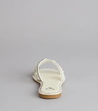 I Do Glam Faux Pearl Rhinestone Sandals