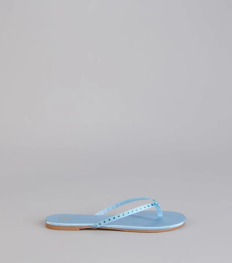 Casual Glow Satin Thong Sandals