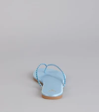 Casual Glow Satin Thong Sandals
