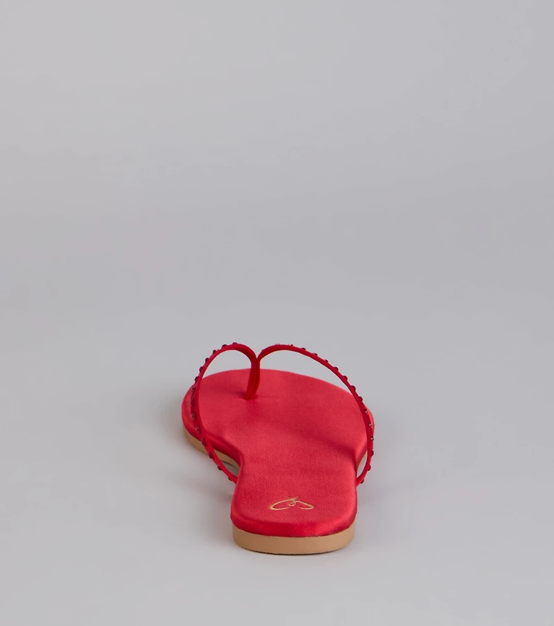 Casual Glow Satin Thong Sandals