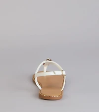 Easy Elegance Stone Beaded Thong Flat Sandals