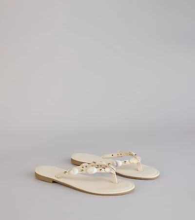 Coastal Crush Beaded Thong Sandals