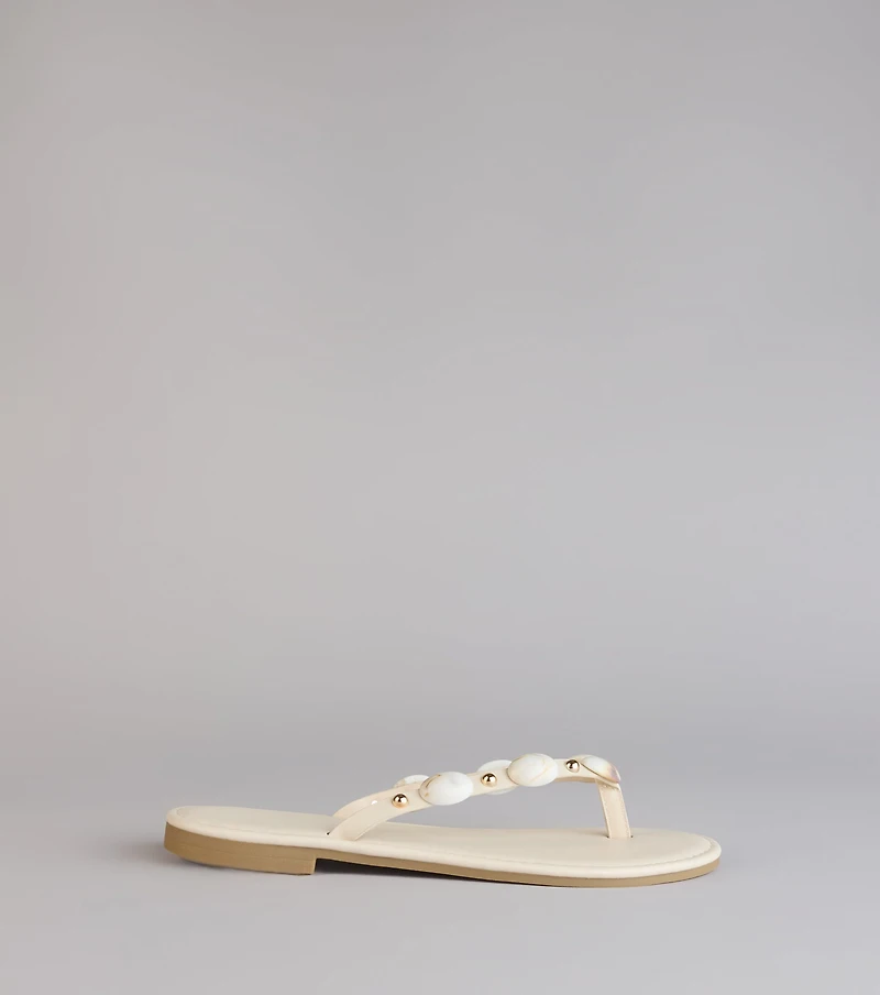 Coastal Crush Beaded Thong Sandals