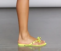 Bow Knows Studded Jelly Sandals