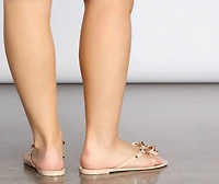 Studded Stunna Bow Jelly Sandals