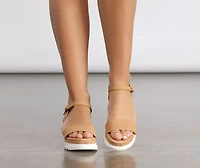 Sporty Cork Platform Sandals