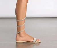 Wrapped Rhinestones Wrap Sandals