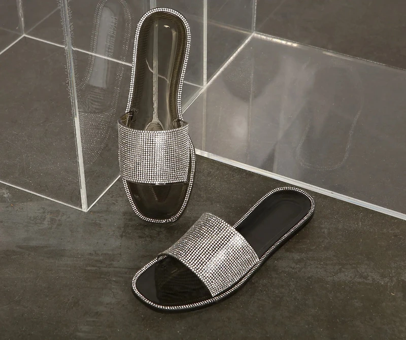 Bring The Glam Rhinestone Jelly Sandals