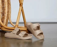 On Trend Double Buckle Sandals