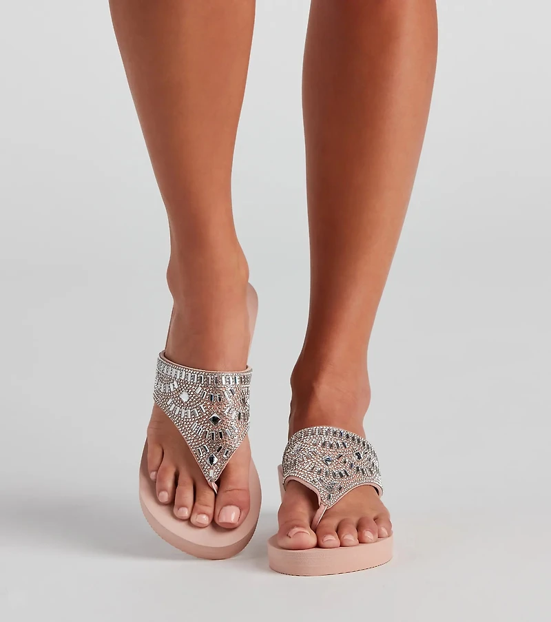 Standout Glam Thong Wedge Sandals