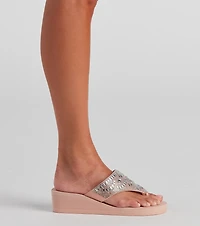 Standout Glam Thong Wedge Sandals