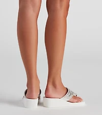 Standout Glam Thong Wedge Sandals