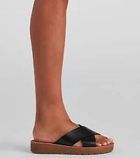 Comfort Slides Criss-Cross Sandals