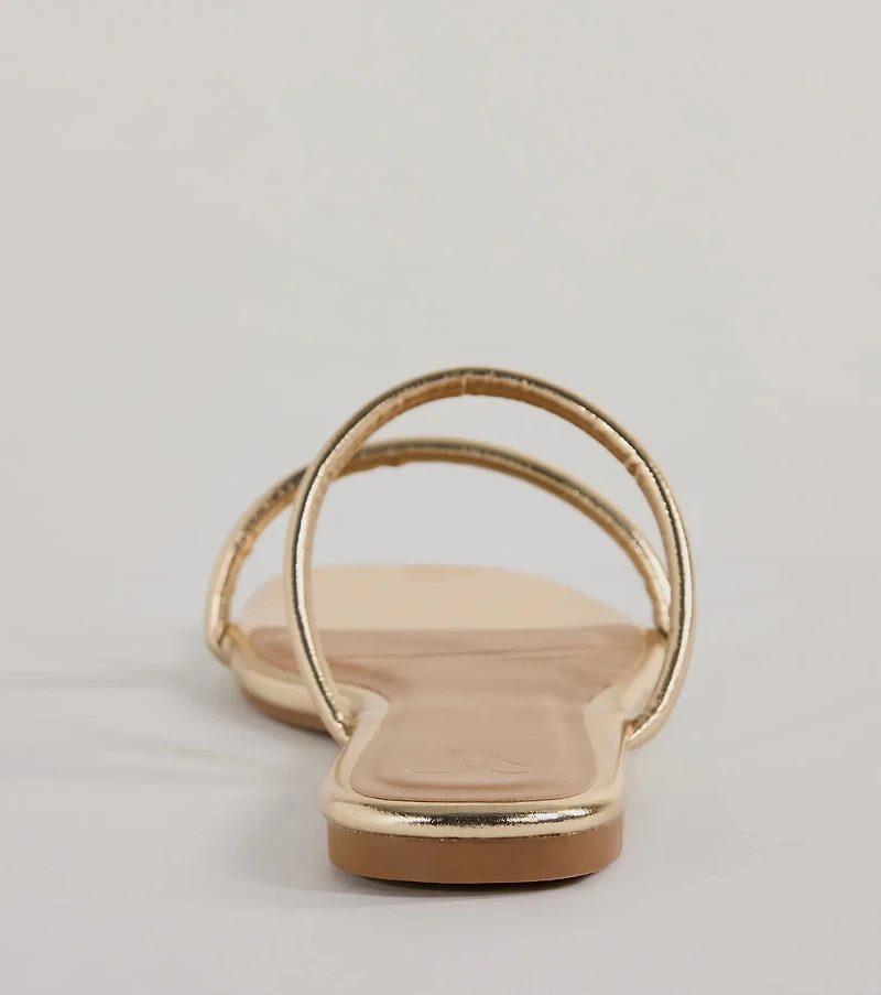 All Time Favorite Strappy Metallic Flat Sandals