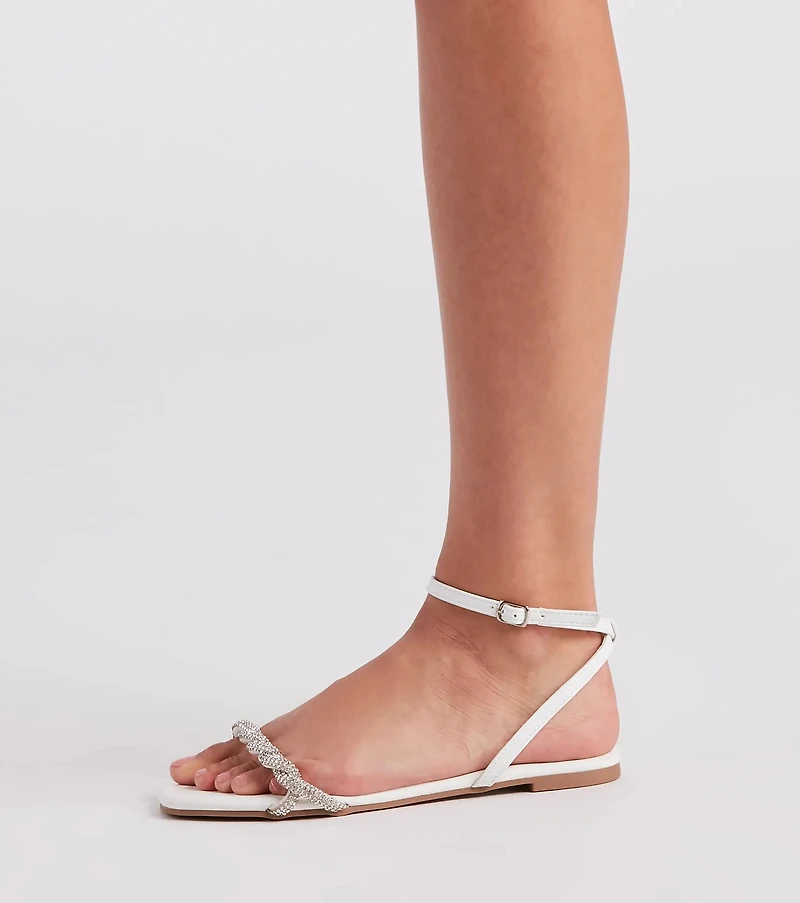 Hint Of Radiance Rhinestone Flat Sandals